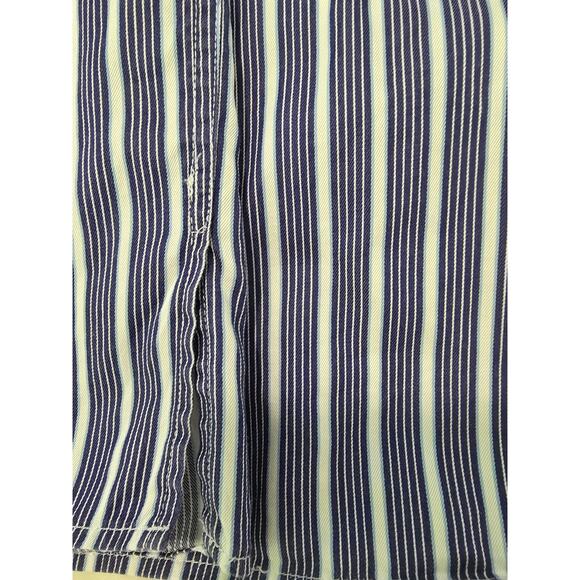 Ermenegildo Zegna Dress Shirt Men's L Blue White Stripe 100% Cotton Vented Hems - Picture 9 of 10